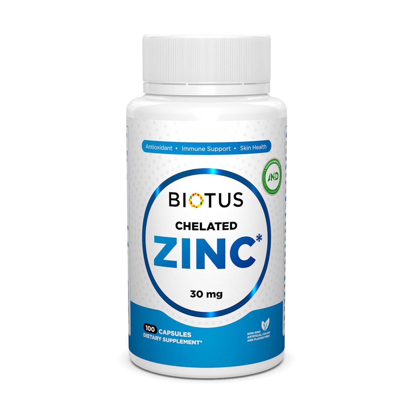 Хелатний цинк Biotus Chelated Zinc, 30 мг, 100 капсул