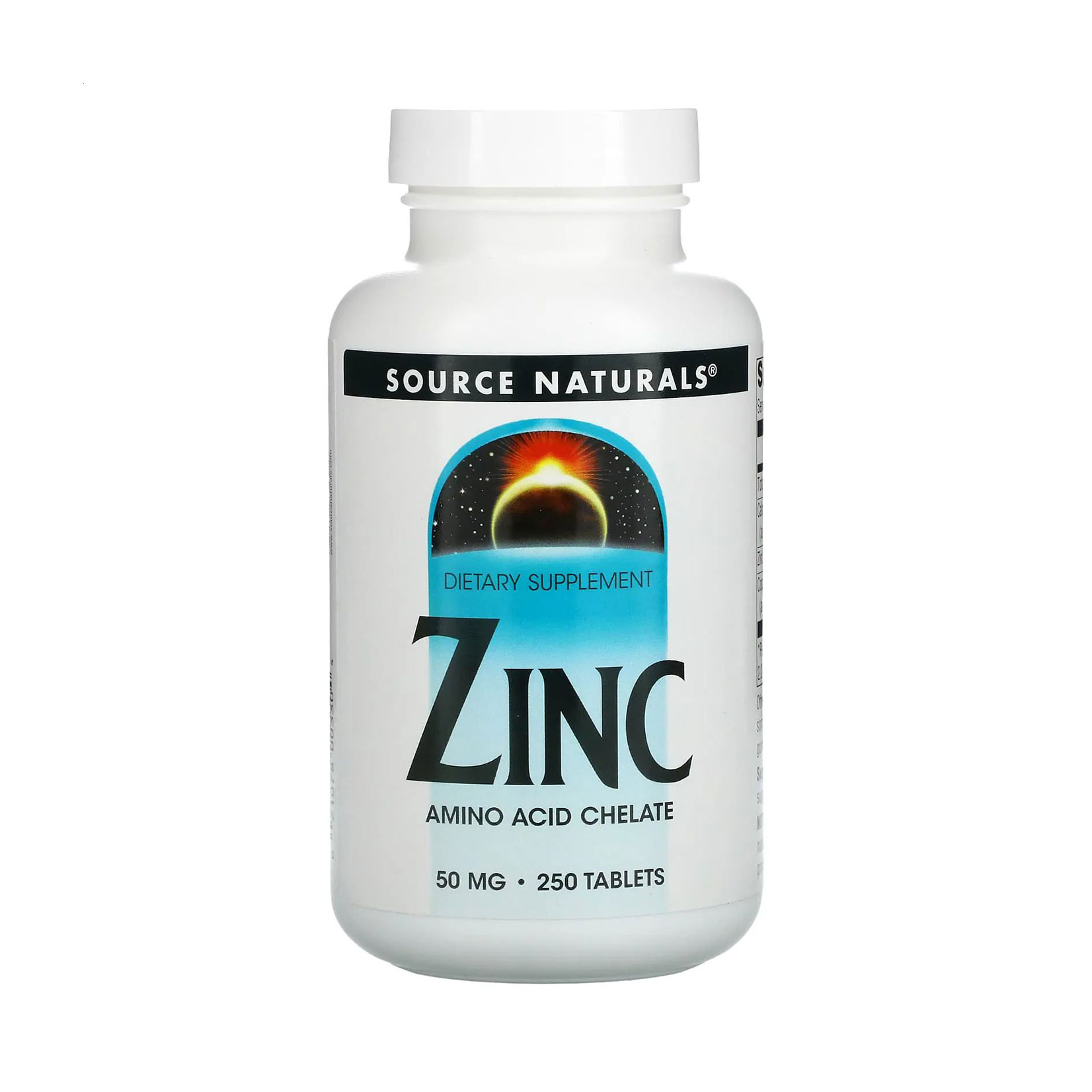 Цинк хелат Source Naturals Zinc, 50 мг, 250 таблеток