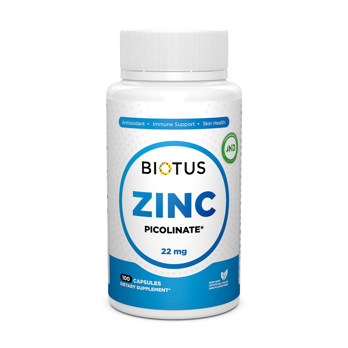 Цинк піколінат Biotus Zinc Picolinate, 22 мг, 100 капсул