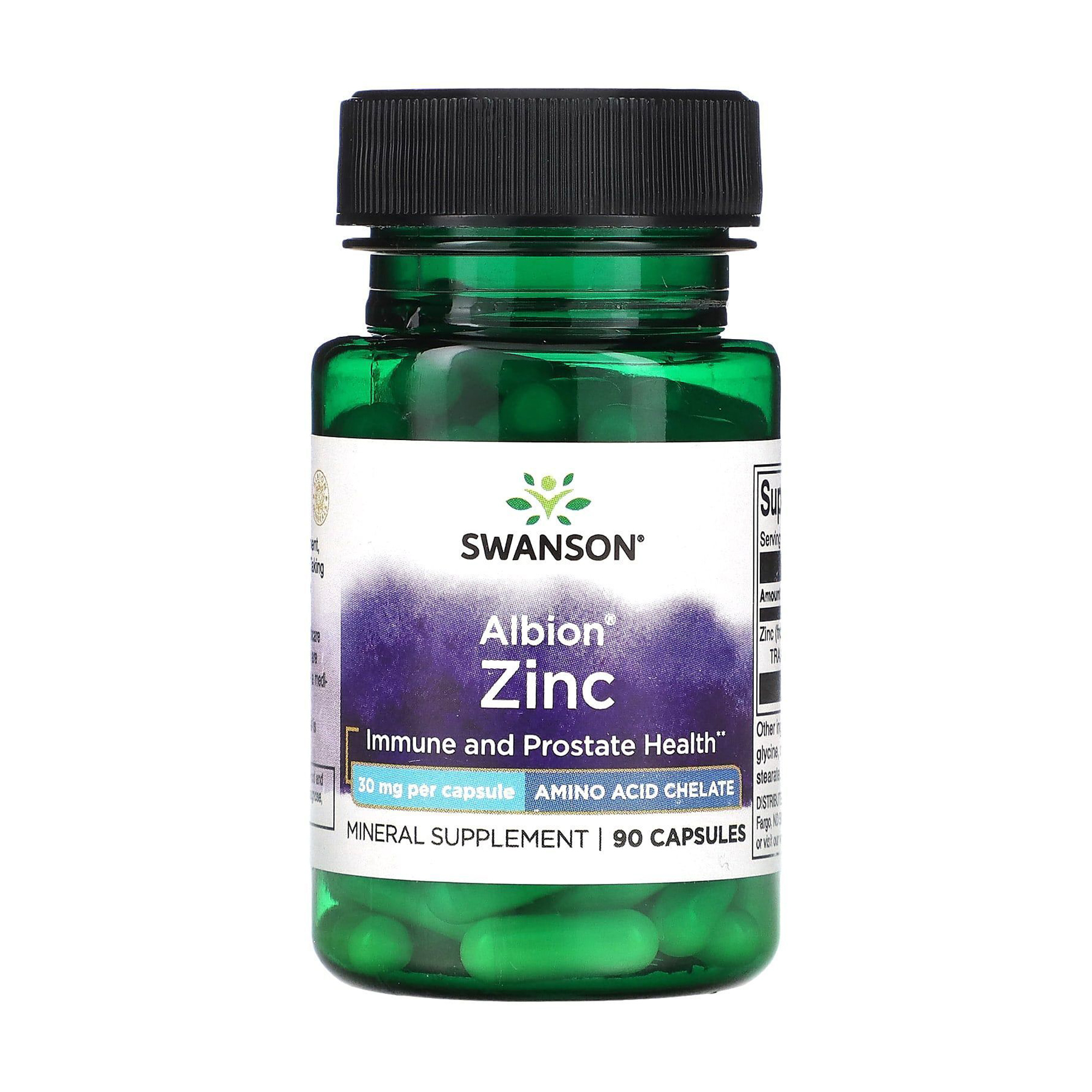 Цинк Swanson Albion Zinc 30 мг, 90 капсул