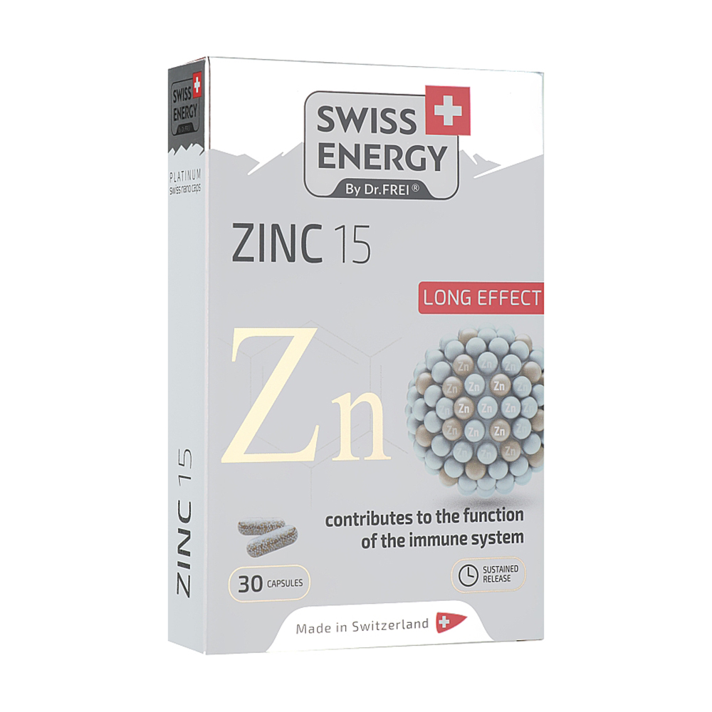 Цинк Swiss Energy Zinc 15 мг, 30 капсул